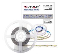 V-TAC Striscia Led da Interno SMD 2835 12W - 5 Metri - Striscia LED Adesiva per Casa, Cucina, Camera, Ambienti Interni - Luce Bianca Naturale 4000K - Strisce LED Alta Luminosità - 24 Volt