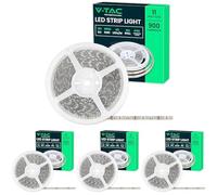 V-TAC Striscia Led da Esterno IP65 Impermeabile 11W - 5 Metri di Lunghezza - SMD 5050 Alta Luminosità - Strisce Led - Strip Adesiva e Copertura in Silicone - 12 Volt - Luce 6500K Bianco Freddo