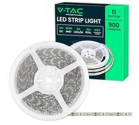 V-TAC Striscia Led da Esterno IP65 Impermeabile 11W - 5 Metri di Lunghezza - SMD 5050 Alta Luminosità - Strisce Led - Strip Adesiva e Copertura in Silicone - 12 Volt - Luce 6500K Bianco Freddo