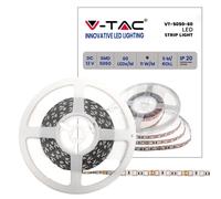 V-TAC Striscia Led da Interno 11W - 5 Metri di Lunghezza - SMD 5050 Alta Luminosità - Colore della Luce Giallo - Strisce Led - Striscia LED Adesiva per Casa, Cucina, Camera, Ambienti Interni - 12 Volt