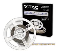 V-TAC Striscia Led da Interno 8W SMD 3528-5 Metri - Striscia LED Adesiva per Casa, Cucina, Camera, Ambienti Interni - Luce Bianca Calda 3000K - Strisce LED Luminosità 800 Lumen - Alimentata 12V