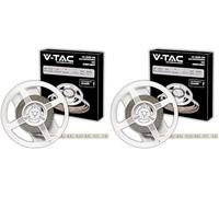 V-TAC Striscia Led da Interno 8W SMD 3528-5 Metri - Striscia LED Adesiva per Casa, Cucina, Camera, Ambienti Interni - Luce Bianca Calda 3000K - Strisce LED Luminosità 800 Lumen - Alimentata 12V