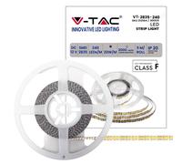 Striscia led 12V bianco caldo 3000K, 5 metri, SMD2835, 240 led/m, IP20 V-tac [EEK: F]
