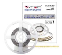 Striscia led vt-2835 2000lm/m 12v strip 5mt 20w/mt 6400k ip20 (212166)