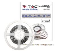 V-TAC Striscia Led da Interno SMD 2835 5W - 5 Metri - Striscia LED Adesiva per Casa, Cucina, Camera, Ambienti Interni - Colore della Luce Bianca Calda 3000k - Strisce LED Alta Luminosità - 12V