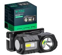V-TAC Torcia Led Frontale Ricarica USB-C con 6 Modalità di Luce - Durata fino 24