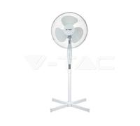 V-Tac VT-4016-3 Ventilatore a Piantana 40W 3 Pale in Plastica Colore Bianco Altezza 1200mm - SKU 7922
