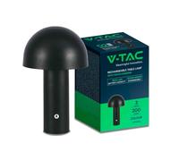 V-TAC VT-1047 Lampada LED da Tavolo 3W cct 3in1 colore nero ricaricabile con USB C Touch Dimmerabile 150x250mm - 7898