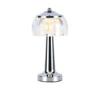 V-TAC Lampada LED da Tavolo 1W 13.5*26.5 Colore Cromo Ricaricabile con USB C Touch Dimmerabile 3in1