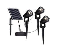 LAMPADA CON PICCHETTO 3X1.2W B.CALDO CON PANNELLO SOLARE NERO IP65 VT-11032 -LED20489 V-TAC