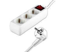 V-TAC VT-1113-2 Presa 3Ways con interruttore (3G1.5mm2 X 1.5M) Polybag con carta bianca