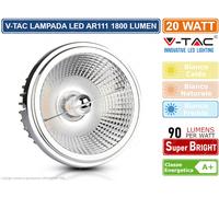 V-Tac VT-1121 Faretto led spot AR111 lampadina 20W GX53 12v luce bianco naturale