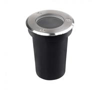 V-TAC VT-1127 Lampada segnapasso a cilindro ad incasso portalampada interrata segnapassi calpestabile rotondo colore nero e acciaio GU10 IP67 - SKU 10374