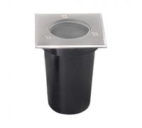 V-TAC VT-1127 Lampada segnapasso quadrata ad incasso portalampada interrata segnapassi calpestabile colore nero e acciaio GU10 IP67 - SKU 10375