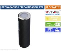 Faretto segnapasso Led rotondo argento incasso pavimento 0.5W V-TAC VT-1141