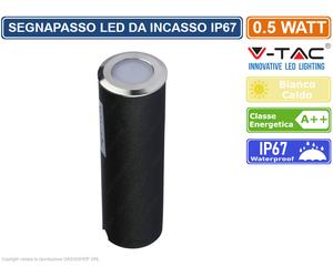 V-TAC VT-1141 PUNTO LUCE LED 0,5W SEGNAPASSO DA INTERRAMENTO IP67 - SKU 1463