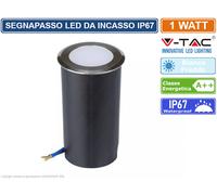 V-TAC VT-1151 PUNTO LUCE LED 1W SEGNAPASSO DA INTERRAMENTO IP67 - SKU 1464