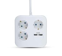 V-TAC VT-1153-2 Multipresa ciabatta 3 posti EU standard 10A + 2 prese USB cavo 1