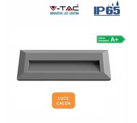 SEGNAPASSO LED GRIGIO 3W BIANCO CALDO RETTANG. IP65 VT-1162-LED1331 V-TAC