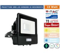 VT-20257 - Luce di volo a LED, 10 W, 735 lm, 4000 K, sensore, nero