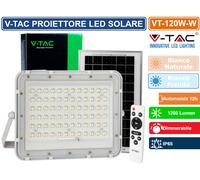 FARO LED CON PANNELLO SOLARE 15W BIANCO NATURALE VT-120W-LED7844 V-TAC