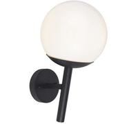 V-Tac Vt-1224 Portalampada E27 Sfera Opale Lampada Obliqua Applique Da Giardino Colore Nero 200mm Ip44 - 11824