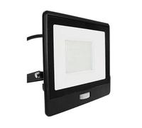 V-TAC PRO Faro LED Chip Samsung 50W con Sensore PIR Cavo 1m Colore Nero 6500K IP65