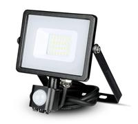 V-TAC PRO VT-20-S FARETTO LED 20W NERO SLIM CHIP SAMSUNG SENSORE MOVIMENTO IP65