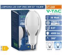 V-TAC VT-240 LAMPADINA LED E27 36W OLIVE LAMP SMD CHIP CREE 110LM/W 4000K- 6500K