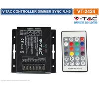 V-TAC Controller LED VT-2424 RGB+W Dimmer Sincronizzazione RJ45 4 canali da 6A EEK A+