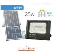 V-Tac VT-25W Faro LED 12W a Batteria con Pannello Solare e Telecomando - SKU 8573 / 94006 - Temperatura Colore: Bianco Naturale