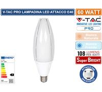 V-TAC VT-260 PRO LAMPADINA LED OLIVE LAMP E40 60W CHIP SAMSUNG - 6500 LUMEN [EEK: A+]