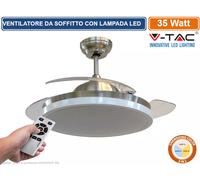 V-TAC VT-3042-3 VENTILATORE DA SOFFITTO 35W CON LAMPADA LED 30W CAMBIA COLORE