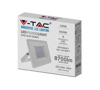 V-TAC VT-40101 Faro LED 100W E-Series super slim bianco IP65 bianco freddo 6500K