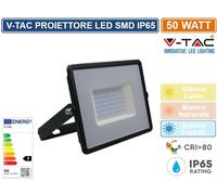 V-TAC Faro LED SMD 50W E-Series G2 Colore Nero 4000K IP65