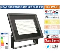FARO LED SMD 100W F-CLASS NERO LUCE BIANCO CALDO IP65 VT-49104-LED6721 V-TAC