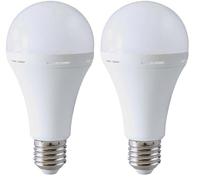 V-TAC VT-51015 lampadina led E27 15W A90 blackout con batteria 4.5 ore luce 4000k lampada emergenza utilizzabile come torcia sku 7795 (Confezione da 2)