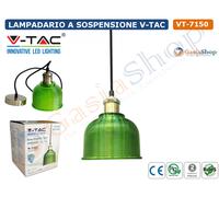 V-TAC VT-7150 LAMPADARIO A SOSPENSIONE PENDENTE IN VETRO PER LAMPADE E27