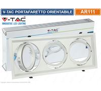 V-TAC VT-7223 PORTAFARETTO TRIPLO ORIENTABILE DA INCASSO BIANCO LAMPADINE AR111