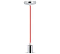 V-TAC Portalampada pendente E27 VT-7338 Ciondolo a forma di tazza metallo cromato rosso chiaro