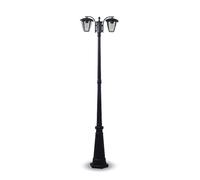 V-TAC VT-739 Lampione LED con Portalampada E27 (Max 260W) Colore Nero h: 199cm [EEK: A+]