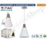 V-TAC VT-7520 LAMPADARIO A SOSPENSIONE PENDENTE IN METALLO PER LAMPADE E27