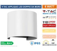 Applique LED Da Parete 6w Corpo Bianco Rotondo - V-TAC - Luce Calda 3000k