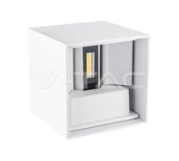 Lampada da muro doppio Led COB 6W IP65 quadrata colore grigio V-TAC VT-759 [EEK: F]