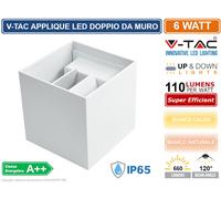 Applique Led Da Parete Brandie 6W Carcassa Bianca Quadrata Bianco Caldo IP65