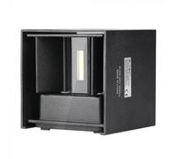 V-TAC VT-759 LAMPADA DA MURO NERO CON DOPPIO LED COB 6W FASCIO REGOLABILE IP65