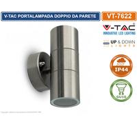 V-TAC VT-7622 PORTALAMPADA DOPPIO WALL LIGHT DA MURO PER 2 LAMPADINE GU10 IP44