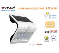 V-TAC VT-767 LAMPADA DA MURO LED BIANCA 1,5W CON PANNELLO SOLARE E SENSORE IP65