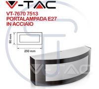 V-TAC VT-7670 7513 Lampada LED Muro Parete Arrotondata Porta lampada E27 Grigio