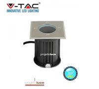 VT-7516 - Faretto da incasso a pavimento, GU10, argento, IP65
